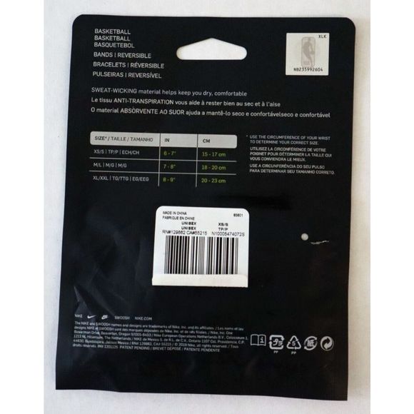 Nike Unisex Sz XS/S 6"-7" Oklahoma City Thunder Reversible Baller Band Bracelets - Picture 2 of 3